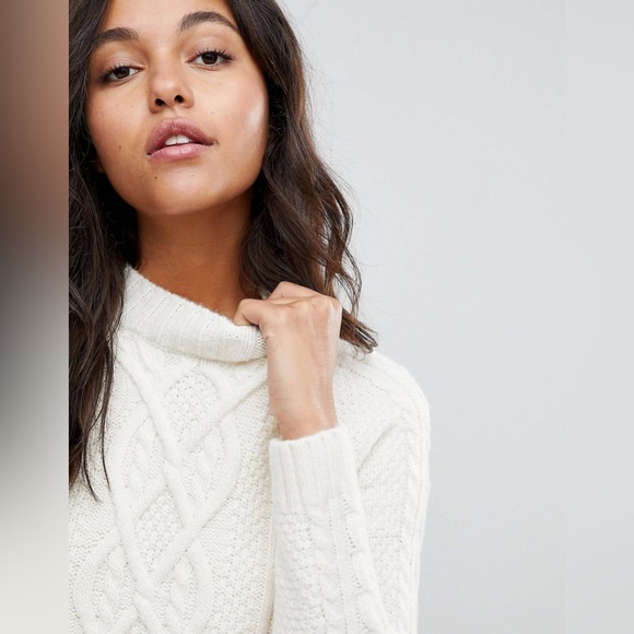 Abercrombie & Fitch Knitted Mockneck Sweater - Ivory - XS - Picture 3 of 15